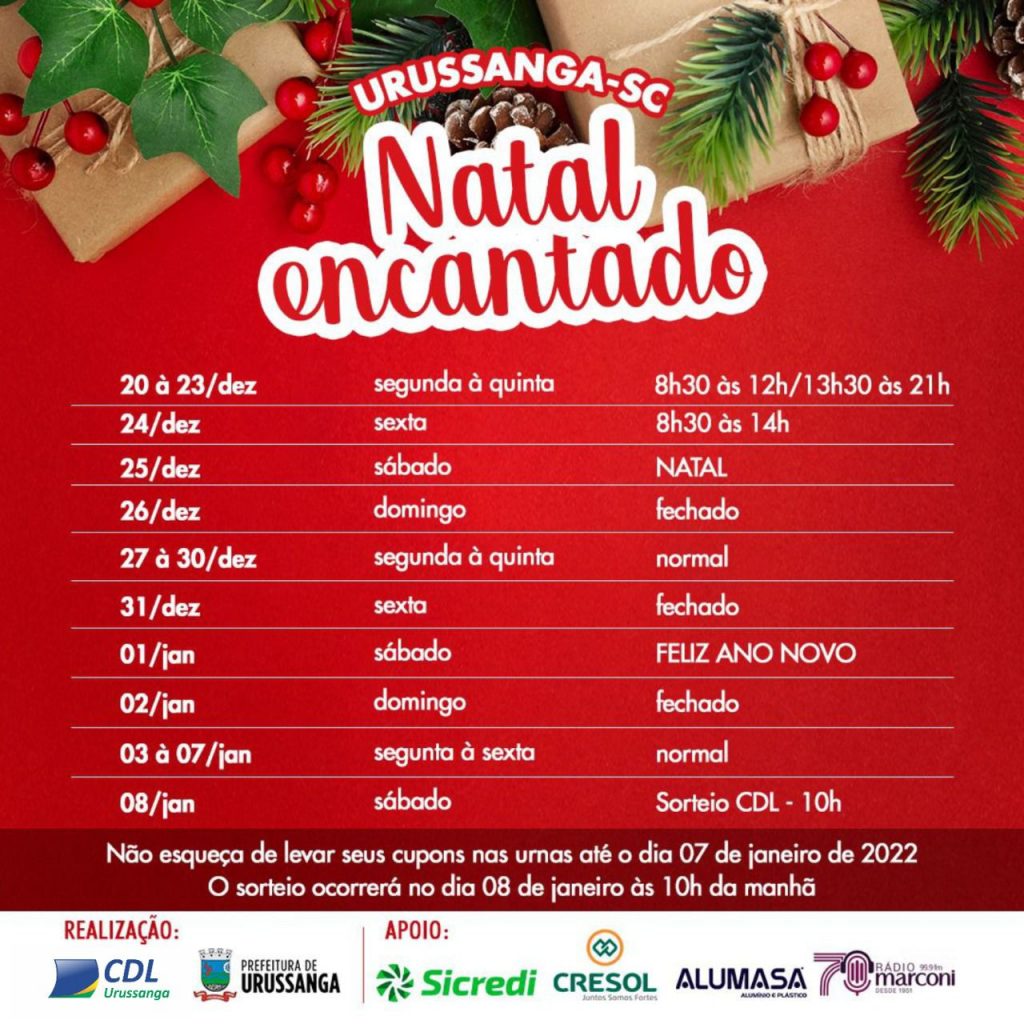 Programação do Natal Encantado Inicia Nesta Quinta Feira Com a Chegada do Papai  Noel em Sangão – Sul em Destaque