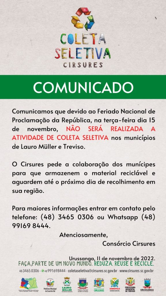 COMUNICADO CIRSURES FERIADO