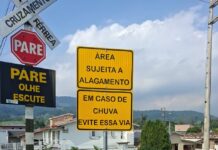 Urussanga sinaliza rotas de fuga em áreas mais suscetíveis a alagamentos